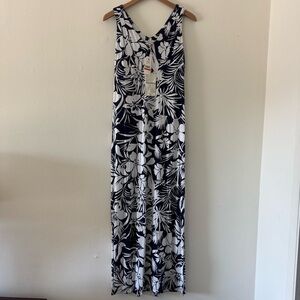 NWT Tommy Bahama Buona Sera Navy Floral Maxi Dress XS Sleeveless Strappy Stretch